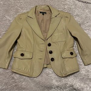 BeBe tan leather crop jacket